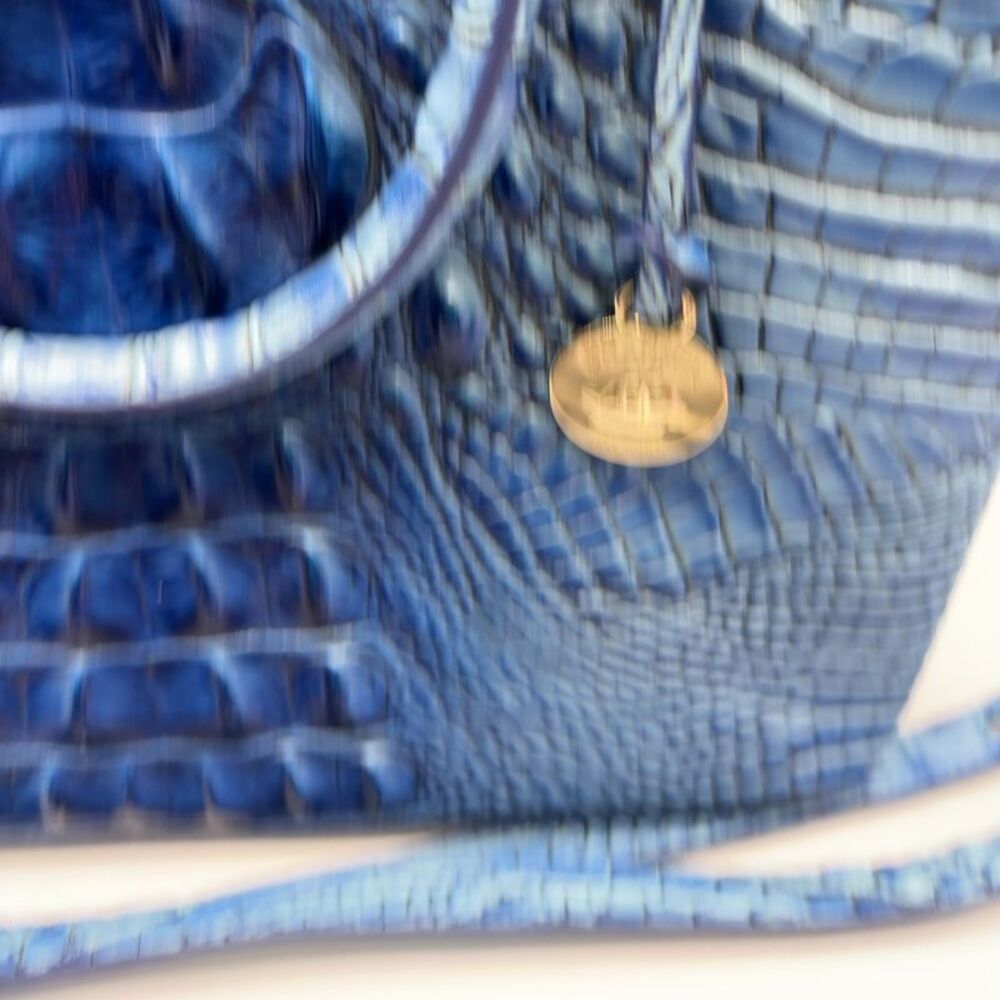 Brahmin Blue Embossed Satchel - Picture 5 of 7